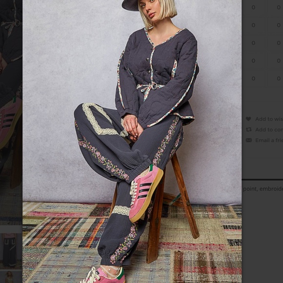 POL “ Braintree 4” POL Double Gauze Joggers with Embroidery Detail SR22 - Picture 7 of 7